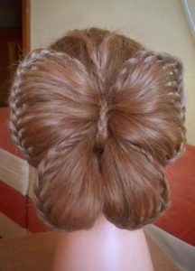 Hairstyle on a mannequin head