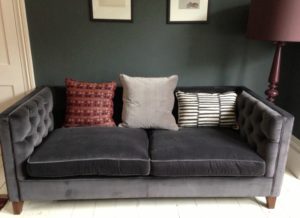 Velour sofa