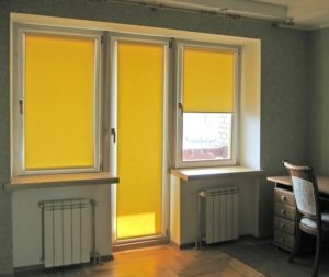 Roller blinds for balcony doors