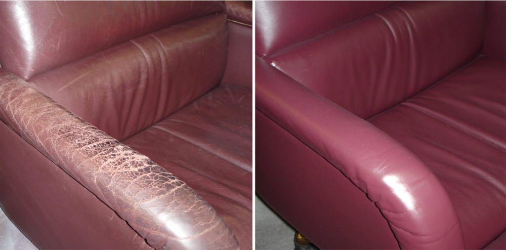 Cracked leatherette on the sofa