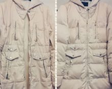 Jacket before and after washing