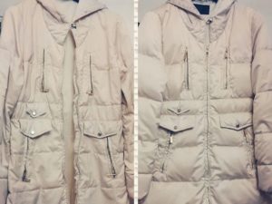 Jacket before and after washing