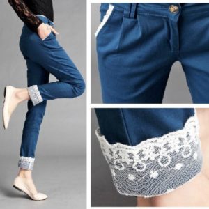 Pantalons llargs d'encaix