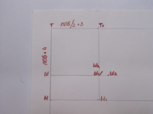 Uma bissetriz de 2,5 cm de comprimento é desenhada a partir do canto