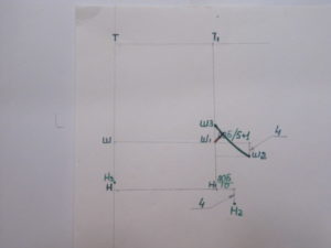 De la hauteur H jusqu'à 2 cm, nous obtenons la hauteur H3