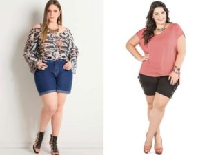 Shorts escuros para plus size