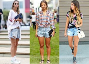 denim shorts and shoes