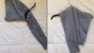 fold the jacket using hangers