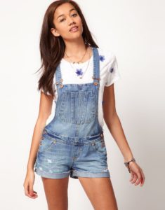 denim overalls-shorts