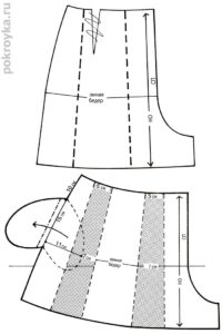 cut the pattern to make a short skirt