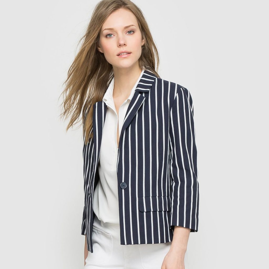 Striped jacket with white