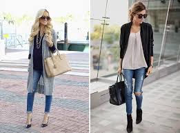 Áo cardigan với quần jean