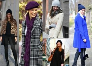 Varie combinazioni di cappotto e cappello