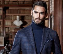 Men's tweed jacket and turtleneck