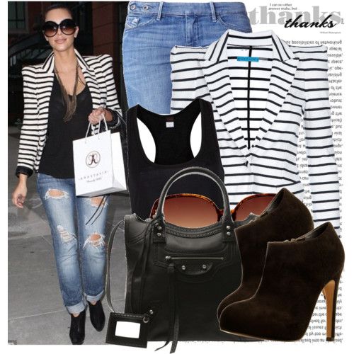 Striped jacket and accessories