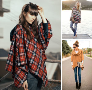 Poncho med jeans