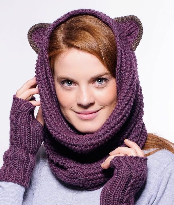 Snood tricotat după modelul de porumb