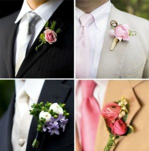 Boutonniere kiinnitetään takin käänteeseen