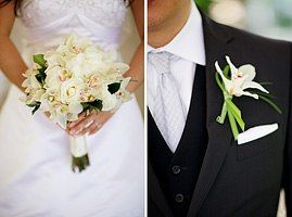 Boutonnière du bouquet de la mariée