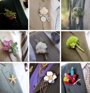 Different types of boutonnieres