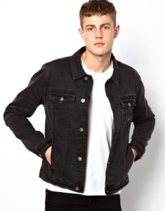 schwarze Jeansjacke