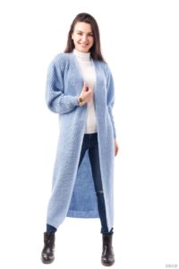 Cardigan lungo blu