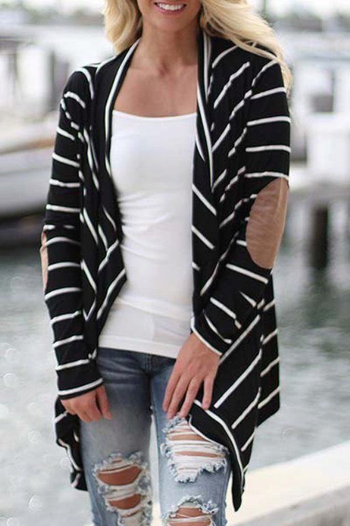 Cardigan alb-negru