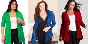 Cardigan luminosi per donne obese