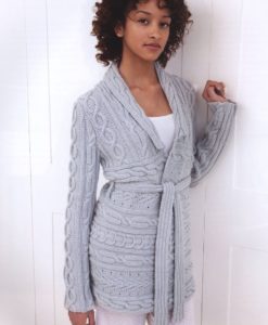 Cardigan con cintura in maglia