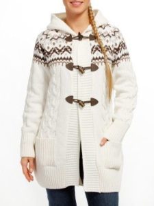 Strikket cardigan med interessante knapper