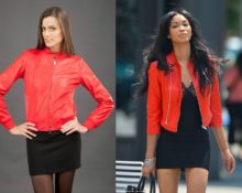 what to wear with a red leather jacket