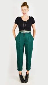 pantalones slim con vuelta