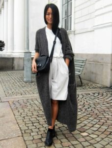 Dress with a long cardigan