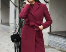 what to wear with a burgundy coat