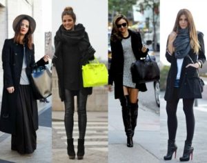 accessoires avec manteau noir