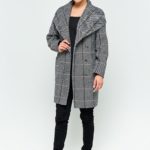 cappotto a quadri grigi