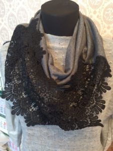 snood with lace