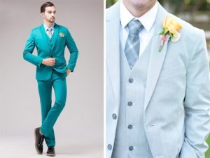 Wedding colored three-piece suit