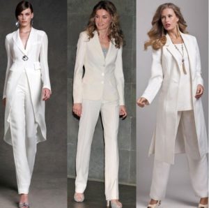 White women's business suit