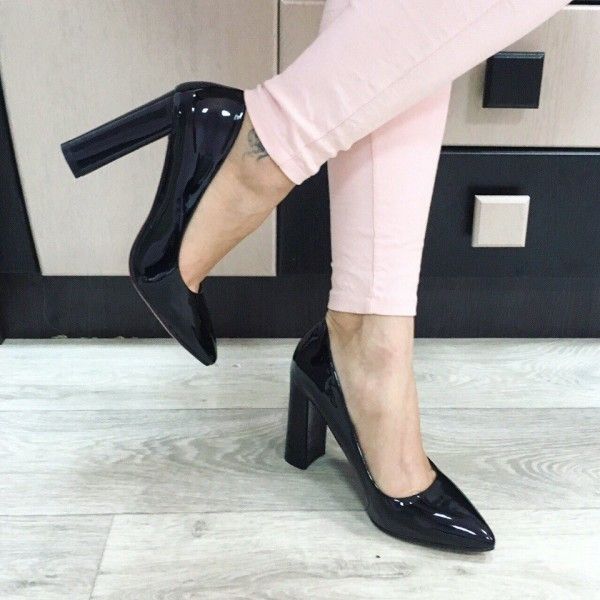 Black patent leather shoes