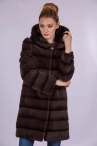 Fur coat crosswise Rex