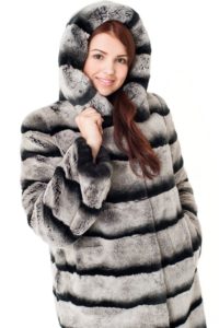 Rex fur coat with hood