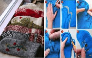 How to make mittens from a sweater