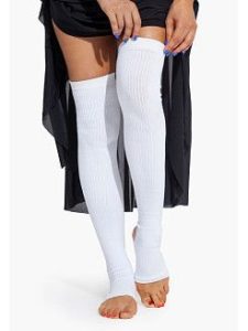 Thin white leg warmers