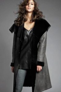 natural sheepskin coat