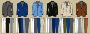 How to combine jackets and trousers of different colors