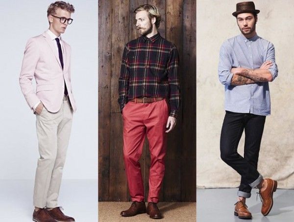 Brown men's boots and clothing style