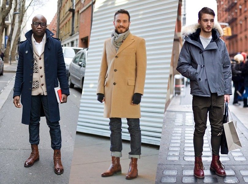 Outerwear under brown boots