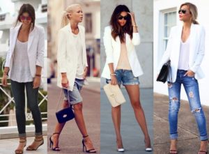 Looks with a white women's jacket