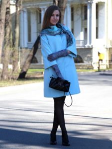 Look with a blue coat